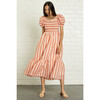 Women's Nicole Dress, Peach Stripe - Dresses - 2