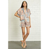 Women's Aline Top, Blue Floral - Blouses - 2