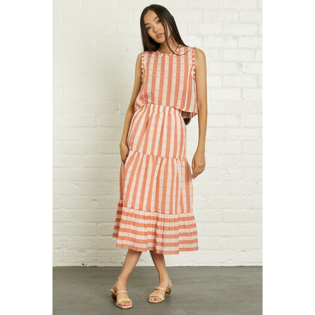 Women's Maya Skirt, Peach Stripe