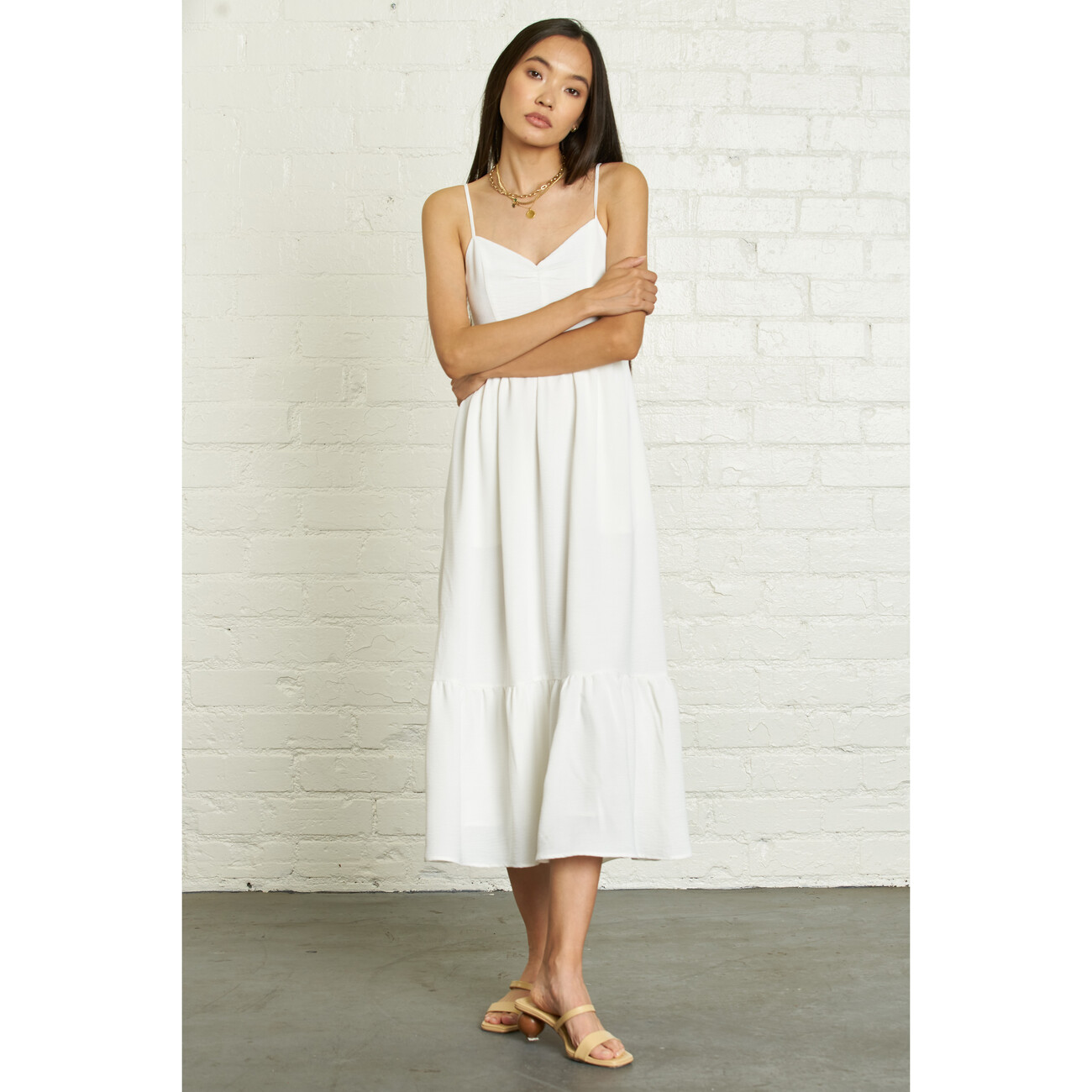knee length dresses for ladies Kruze White Sequin Maxi Dress - US 10 main image 1
