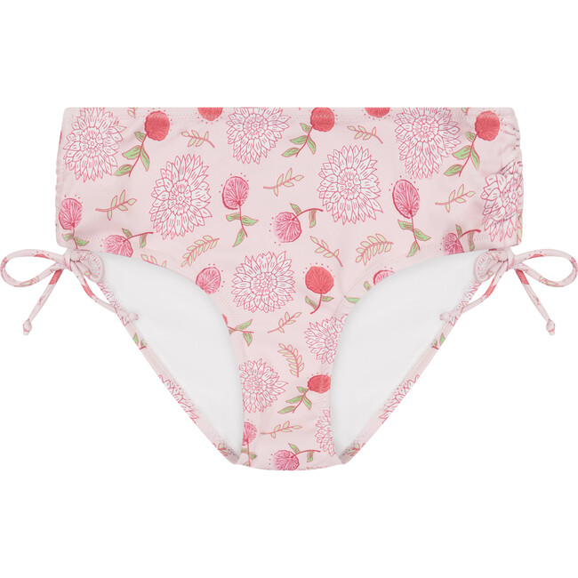 Pink Floral Ruched Bikini Set, Print