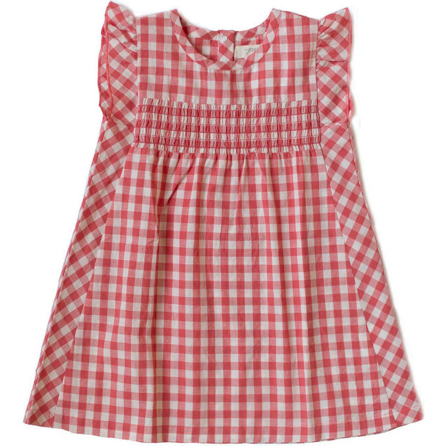 Checkmate Ruffle Dress, Tomato - Dresses - 1 - zoom