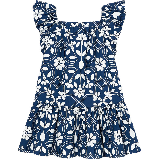 Ariele Dress, Blue and White - Dresses - 1