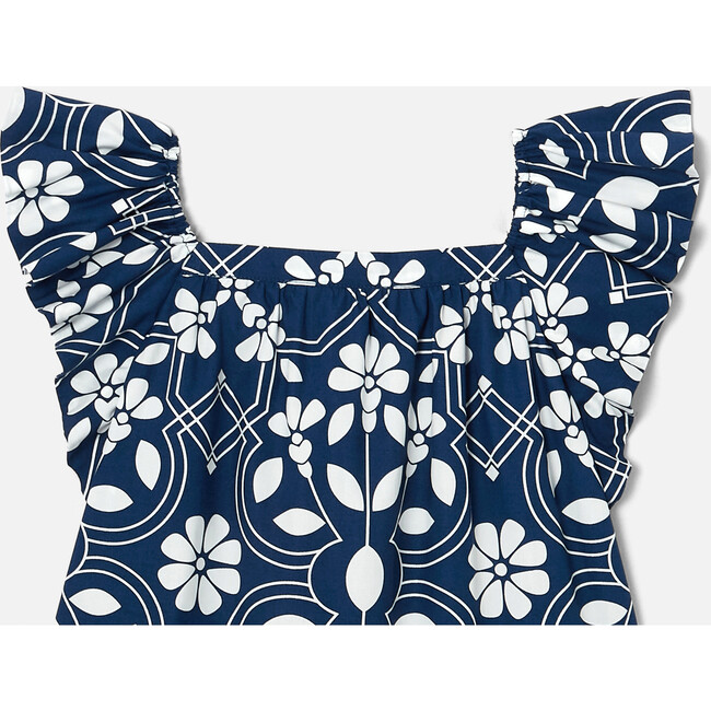 Ariele Dress, Blue and White - Dresses - 4
