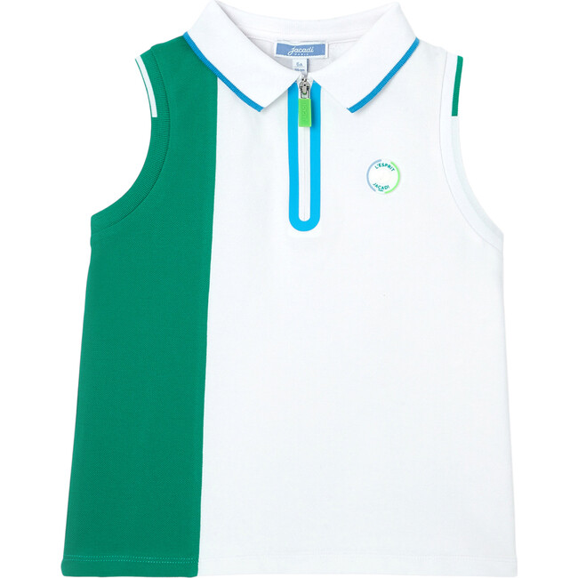 Amanuel Polo, White and Green - Polo Shirts - 1