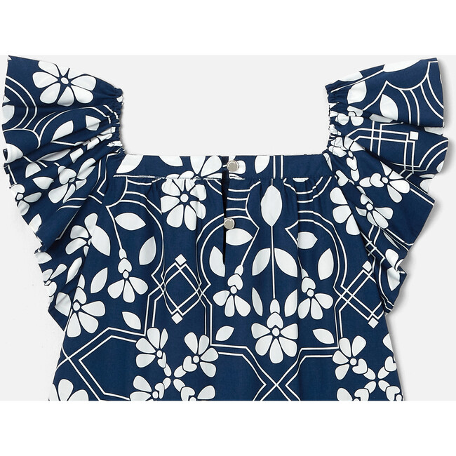 Ariele Dress, Blue and White - Dresses - 5