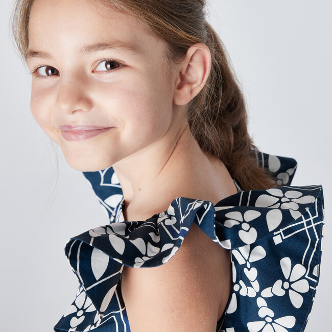 Ariele Dress, Blue and White - Dresses - 8