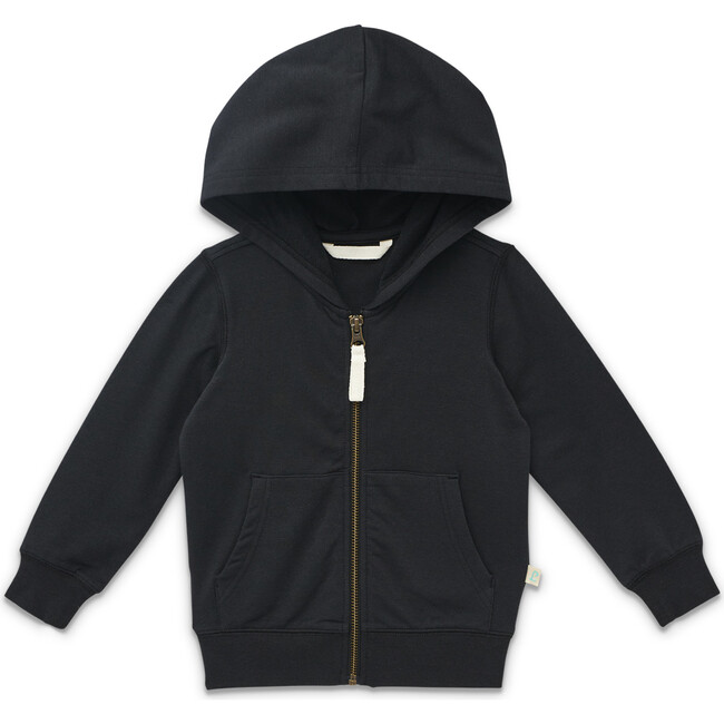 Bamboo French Terry Zip Hoodie, Black