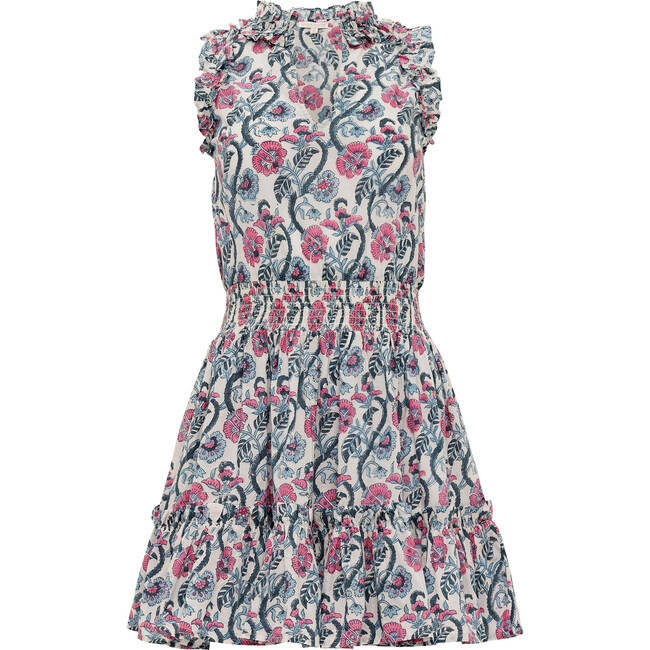 Women's Morgan Dress, Blue and Pink Floral