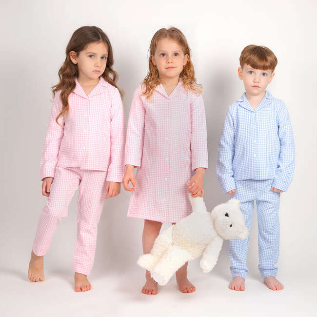 Gingham Grandpa PJ, Pink - Pajamas - 3