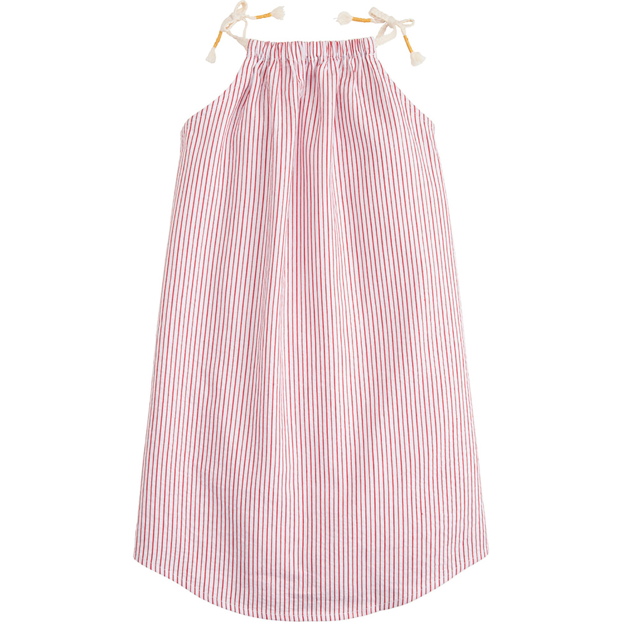 Sloop Dress, Red Sparkle Seersucker - Dresses - 1