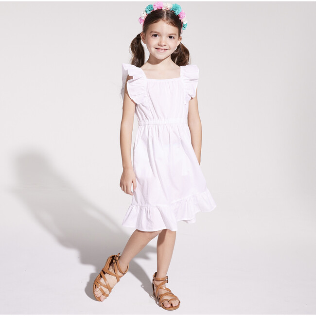 Brighton Dress, White Polka Dot