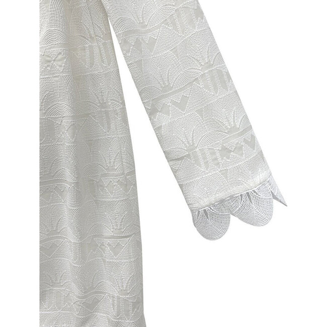 Lotus Trim Dress, Cream - Dresses - 3
