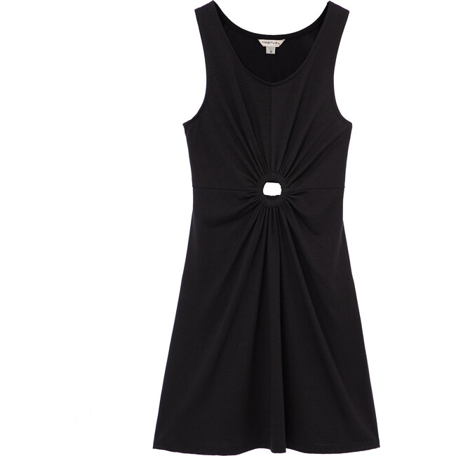 Keyhole Cut-Out Dress, Black - Dresses - 1