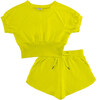 Drop Shoulder Short Set, Lime - Shirts - 1 - thumbnail