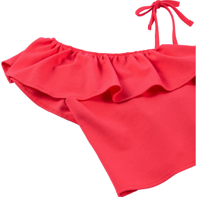 One Shoulder Top & Short Set, Pink - Shirts - 3