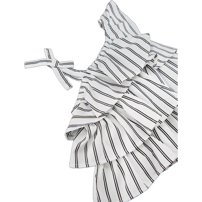 One-Shoulder Top & Short Set, White - Mixed Apparel Set - 3