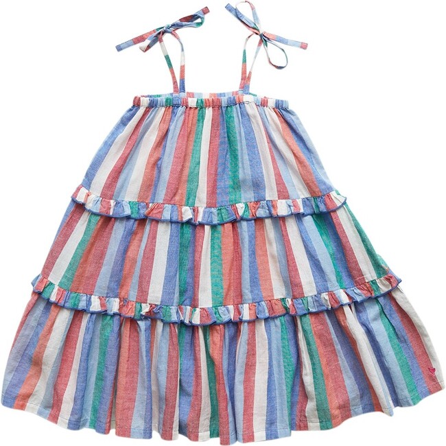 Girls Garden Dress, Multi Stripe