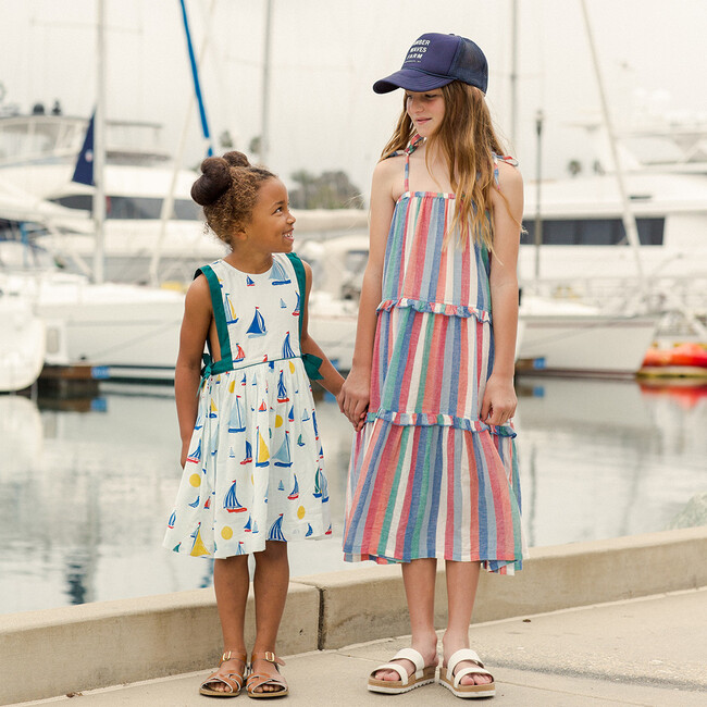 Girls Garden Dress, Multi Stripe