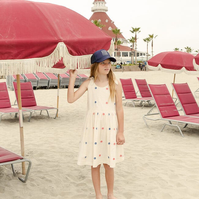 Girls Taylor Dress, Red and Blue Polka Dot - Dresses - 3
