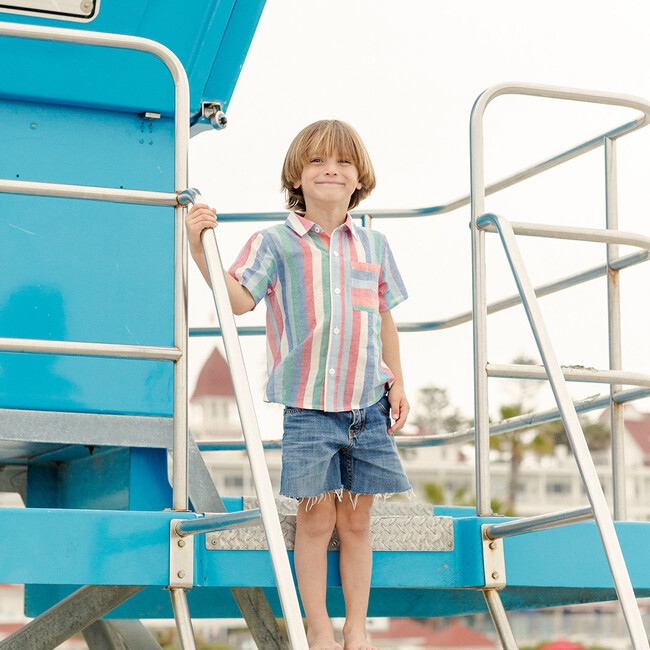 Boys Jack Shirt, Multi Stripe - Shirts - 4