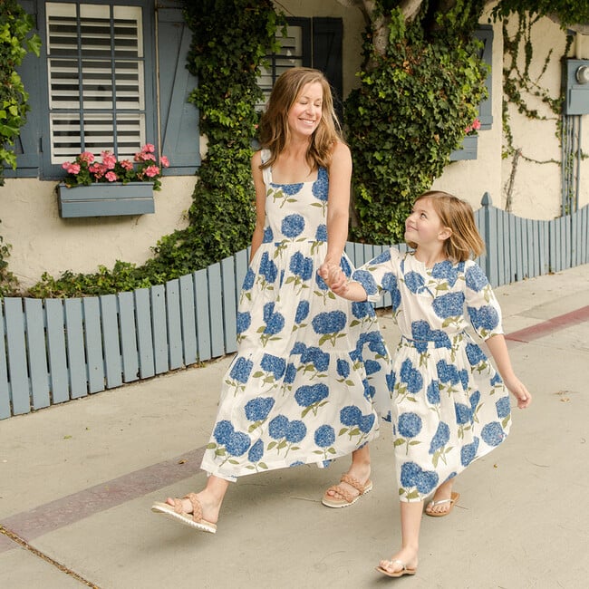 Womens Sierra Dress, Blue Hydrangeas - Dresses - 2