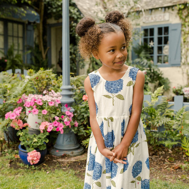 Girls River Dress, Blue Hydrangeas - Pink Chicken Dresses
