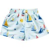 Baby Boys Swim Trunk, Wan Blue Sailboats - Swim Trunks - 1 - thumbnail