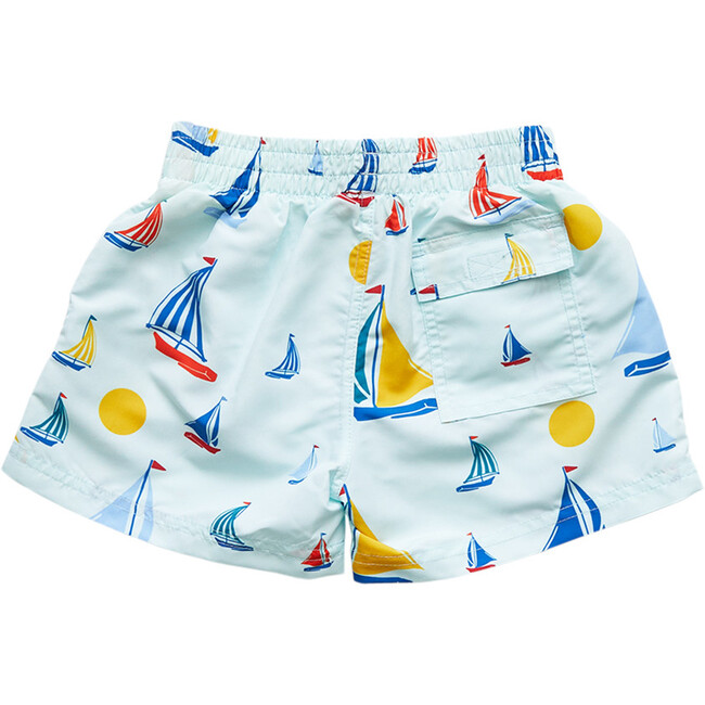 Baby Boys Swim Trunk, Wan Blue Sailboats