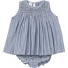 Nora Baby Dress, Chambray Stripe - Dresses - 1 - thumbnail