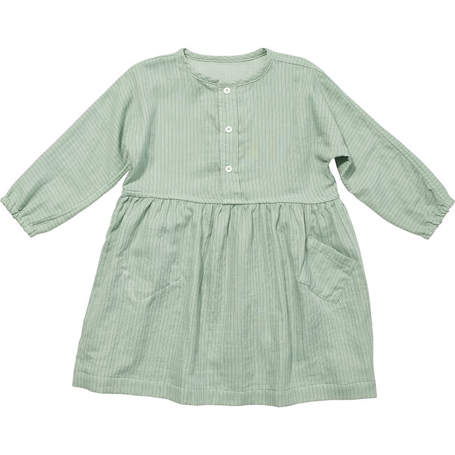 Cecil Dress, Green Herringbone