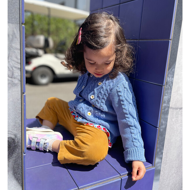 Girls Daisy Cardigan Mini, Blue - Cardigans - 3