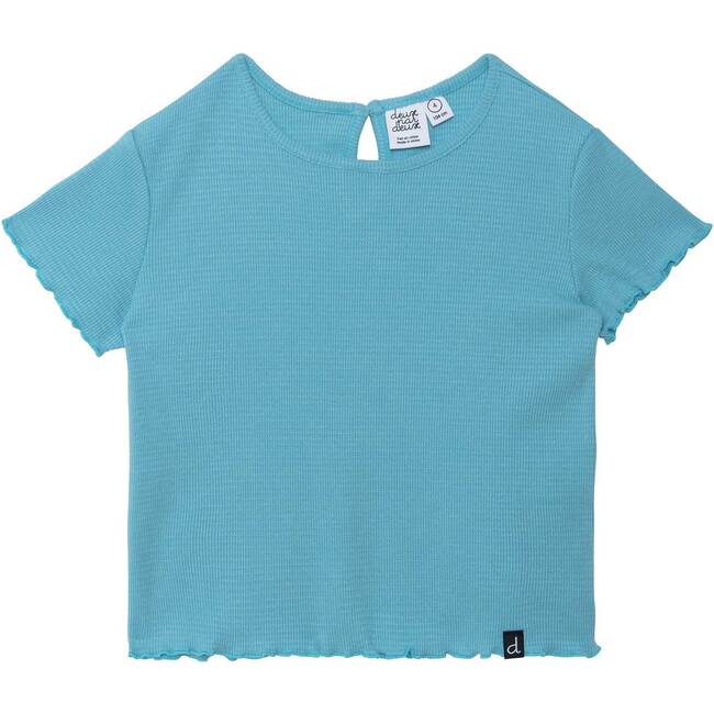 Waffled T-Shirt Turquoise, Turquoise
