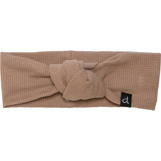 Waffle Cotton Knotted Headband Taupe, Taupe