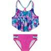 Two Piece Pineapple Print Swimsuit, Purple & Blue Pineapple - Two Pieces - 1 - thumbnail