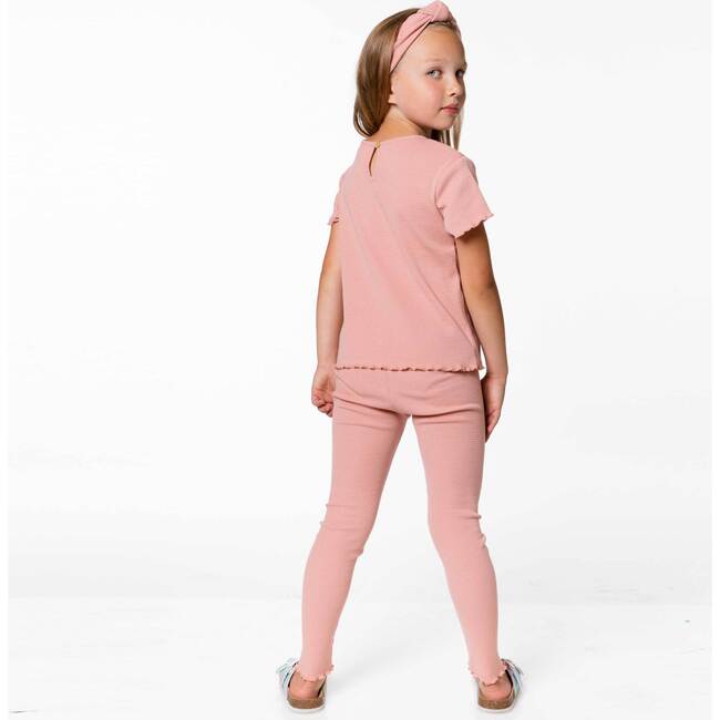 Waffled Legging Dusty Pink, Dusty Pink - Leggings - 3