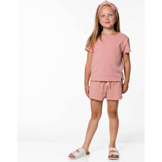 Waffled T-Shirt Dusty Pink, Dusty Pink - T-Shirts - 4