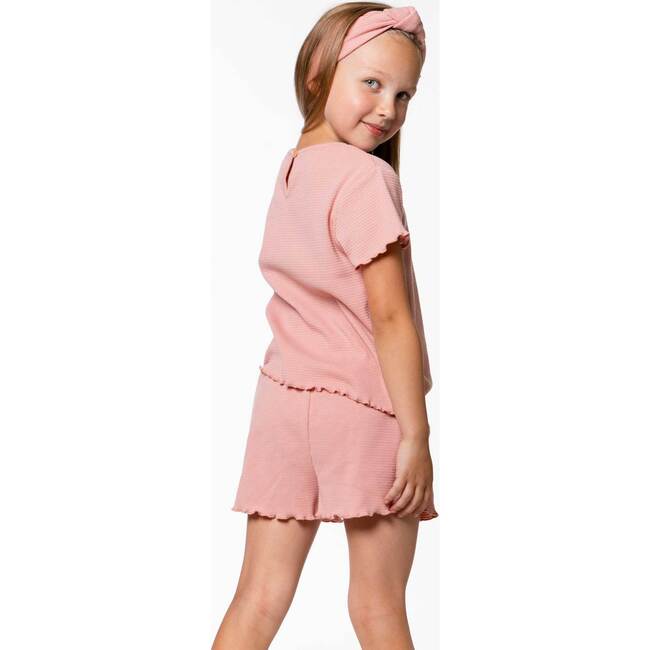 Waffled T-Shirt Dusty Pink, Dusty Pink - T-Shirts - 5