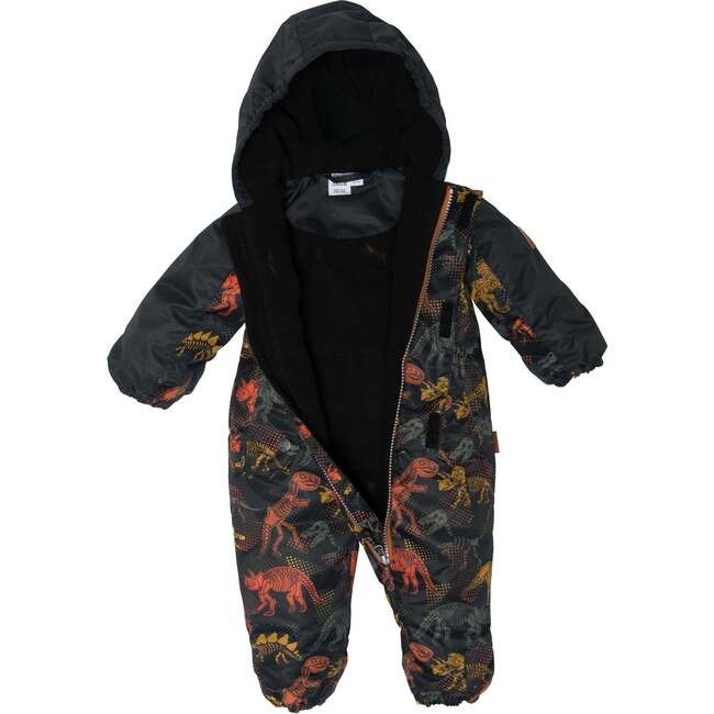 Spring Suit With Hat Black Dinosaur Print, Black Dinosaurs Print - One Pieces - 2