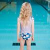 Tankini Two Piece Floral Print Swimsuit, Navy Floral Print - Two Pieces - 4