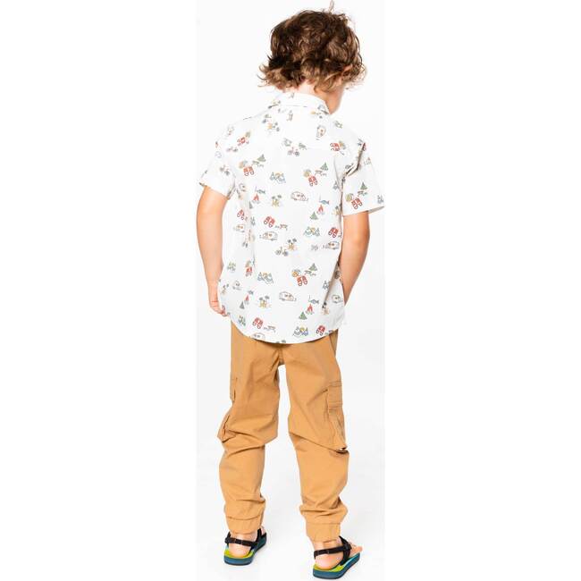 Printed Poplin Shirt, Off White Camping Print - Shirts - 5