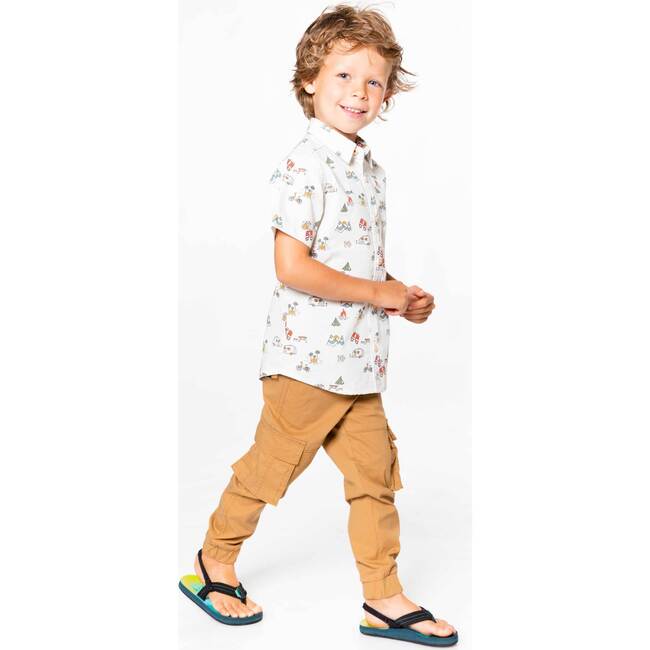Printed Poplin Shirt, Off White Camping Print - Shirts - 6