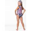 Tankini Two Piece Floral Print Swimsuit, Navy Floral Print - Two Pieces - 6