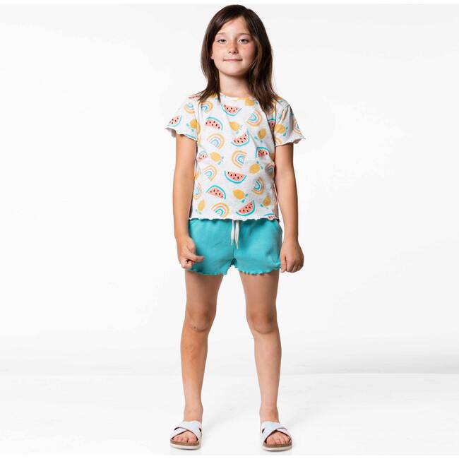 Waffled Short With Pocket Turquoise, Turquoise