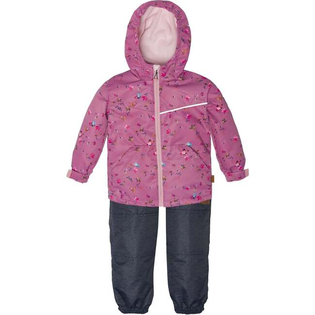 Printed Spring Rain Set Mauve Watercolor Flowers, Mauve Watercolor Flowers Print - Raincoats - 1