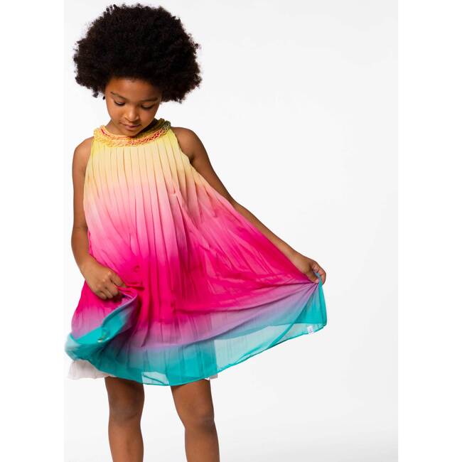 Rainbow Pleated Dress, Multicolored - Dresses - 4