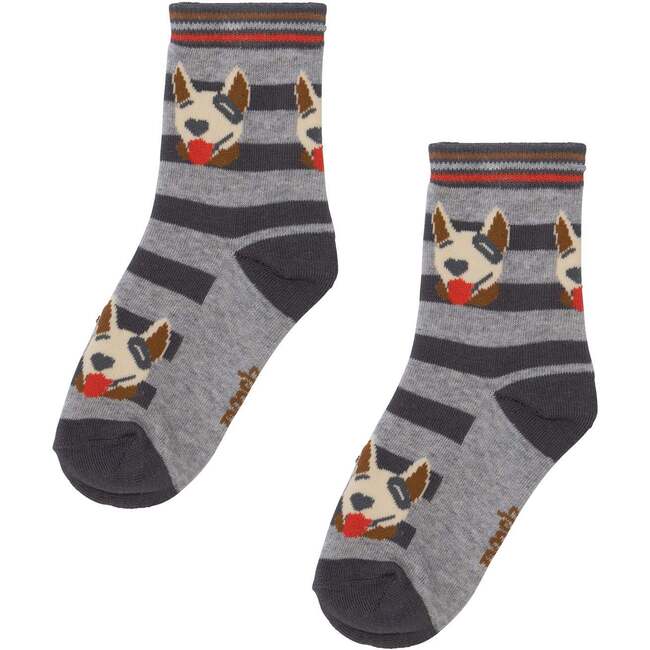Pattern Socks Grey Mix Dog Print, Grey Mix Dog Print - Socks - 1