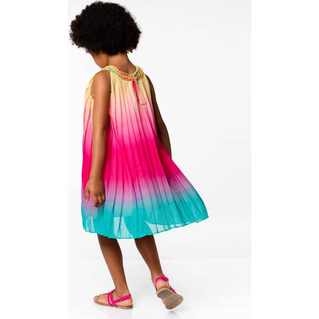 Rainbow Pleated Dress, Multicolored - Dresses - 5