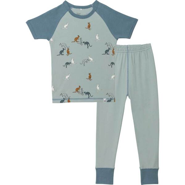 Organic Cotton Two Piece Pajama Set Light Turquoise, Light Turquoise ...