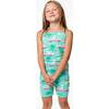 Organic Cotton Two Piece Pajama Set Turquoise Print, Turquoise Car & Palm Tree Print - Pajamas - 4